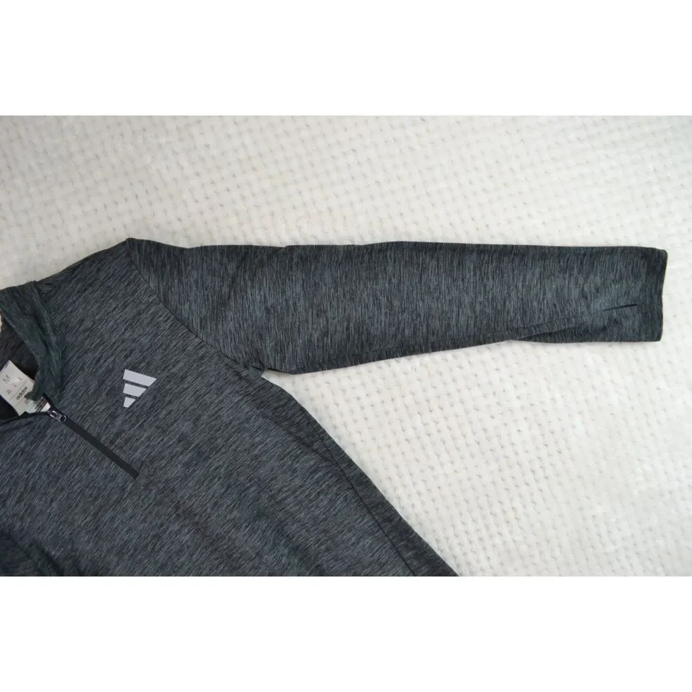 Adidas Boys 10/12 (M) All Sport Gray Heather Quarter Zip Pullover Shirt